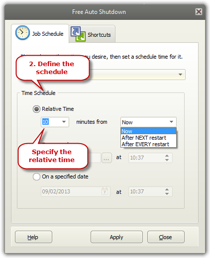 Schedule Relative Time Schedule Relative Time