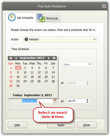 Schedule a Specified Date Schedule a Specified Date