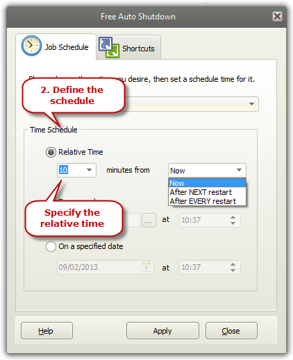 Schedule Relative Time Schedule Relative Time