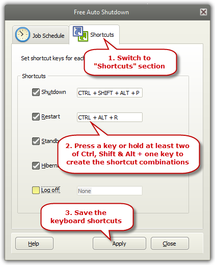 Set Shortcut Keys